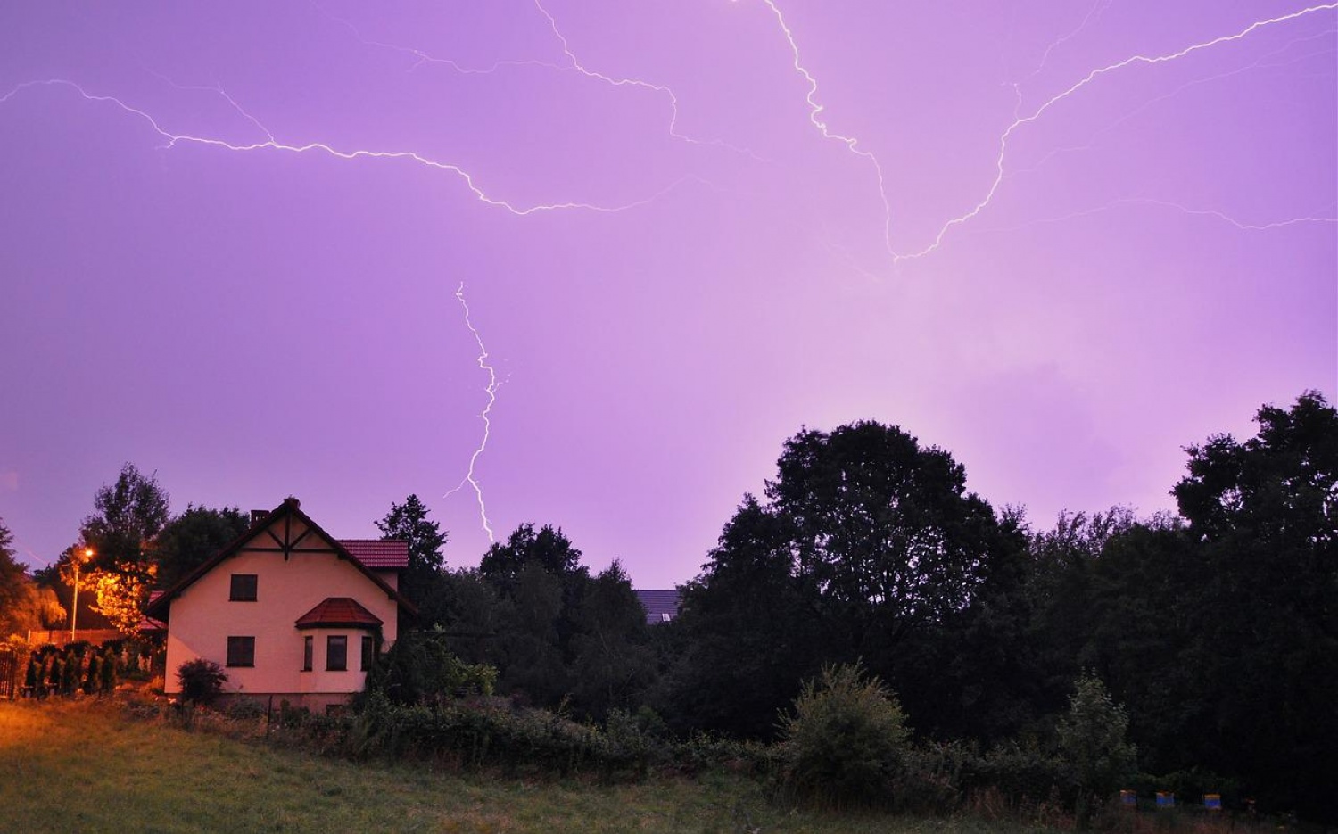 a house in storm weather